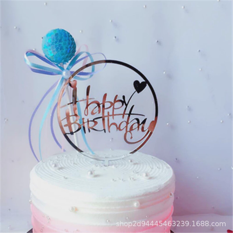 Mica HPBD 1 vòng tròn tim bạc