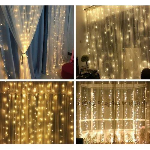 Đèn rèm , đèn led rèm mưa màu vàng ấm , cắm điện , chống nước | BigBuy360 - bigbuy360.vn