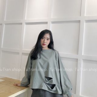 ÁO THUN TRƠN CỔ TRÒN PHỐI RÁCH
