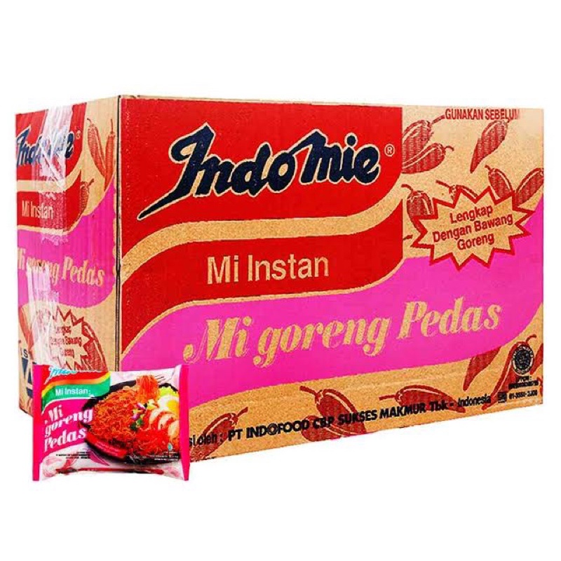 Mì xào khô vị cay nồng và vị sườn Indomie thùng 40 gói