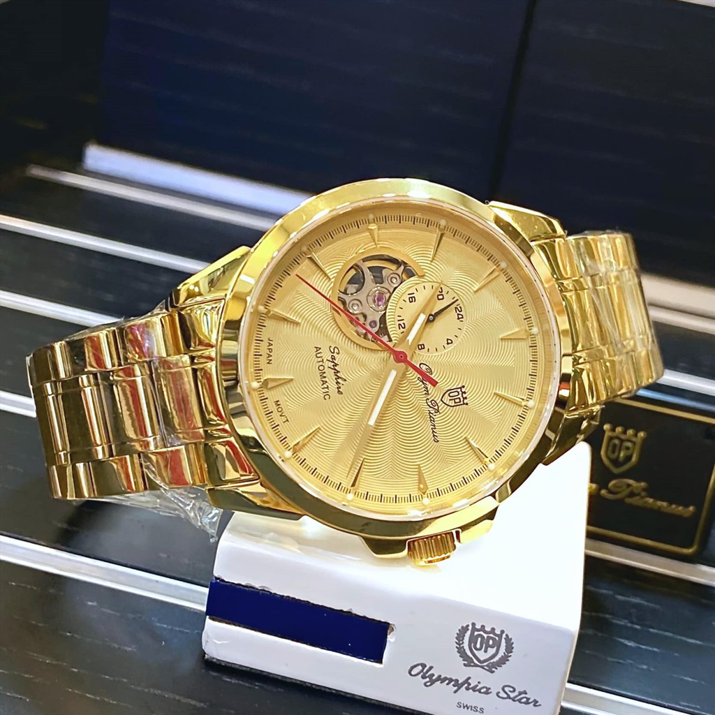 Đồng hồ nam dây kim loại Automatic Olym Pianus OP990-083 OP990-083AMK vàng