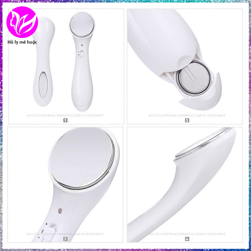 Máy Massage Mặt Bằng Ion, Máy Điện Di Cầm Tay Chăm Sóc Da Mặt,rửa Mặt, Trị Quầng Thâm Giảm Mỏi Mắt, Giảm Nhăn