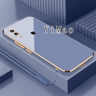 Vivo 1723 1726 1727 1806 1807 1810 1811 1814 1815 1816 1817 1820 1823 1929 Y1S Y04 Y03 Y18 Y15S Y15A Vỏ mạ điện bóng loáng Dây đeo cạnh thẳng Vỏ thời trang