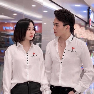 [SIÊU PHẨM] Áo Sơ Mi Cặp Đôi Nhịp Tim Love Cao Cấp | Áo Đôi Nam Nữ Đẹp SMC49 (Ảnh thật)