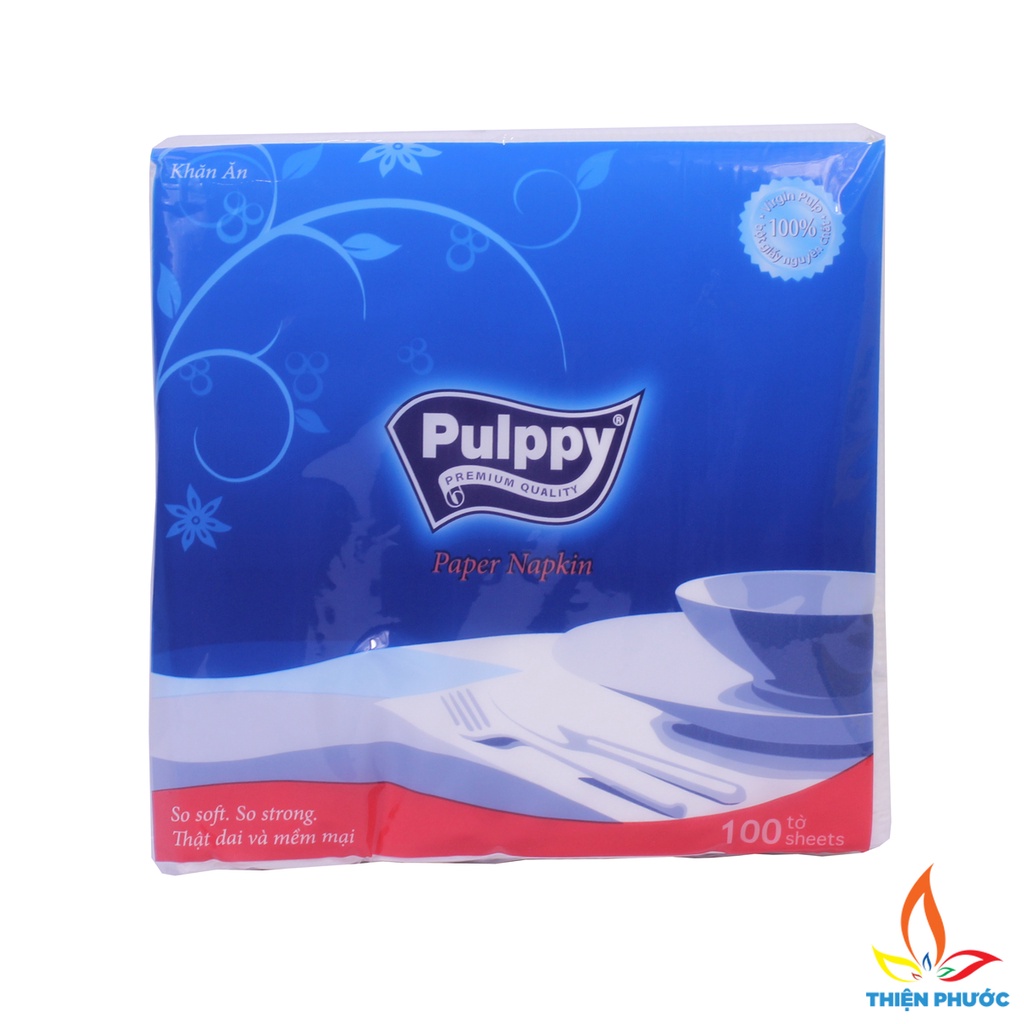 Khăn giấy ăn vuông Pulppy 180 tờ, giấy ăn cao cấp SUKADO