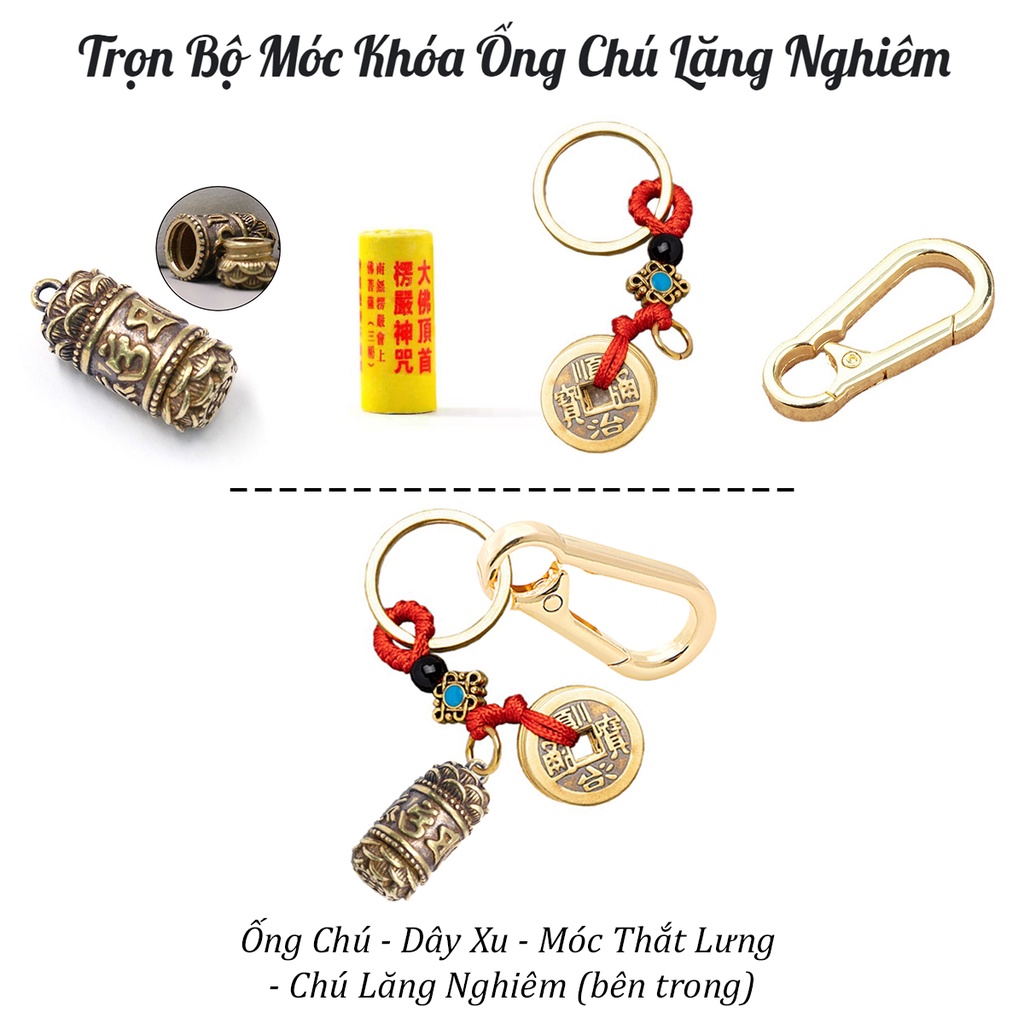 Combo Ống Chú Lăng Nghiêm Đồng Phong Thủy ( Rỗng Ruột Có Kinh Bên Trong, Mặt Dây Chuyền, Móc Chìa Khóa, ... Cổ Trang)