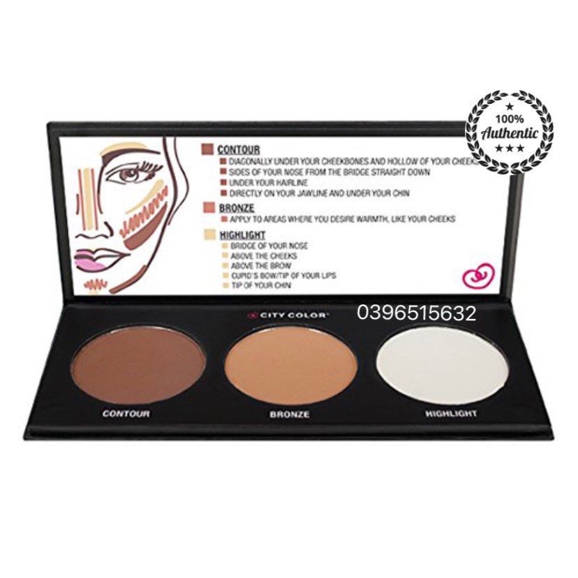 Phấn Tạo Khối 3 Ô City Color Contour Effects Palette