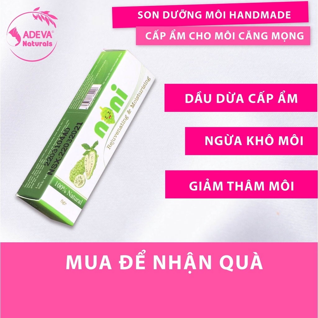 Son dưỡng môi mềm mịn từ thiên nhiên - Adeva Noni - Son trái nhàu dưỡng môi mềm căng mọng an toàn cho mọi làn da