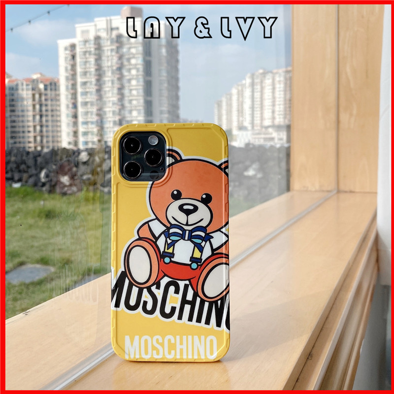 Ốp điện thoại IMD silicon chống rơi in hình gấu Moschino cho IPhone 7/8/X/11/12/12mini