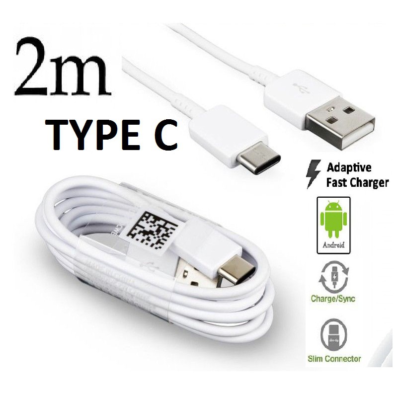 Cáp sạc nhanh 2m Type C cho các dòng máy chuẩn Type C