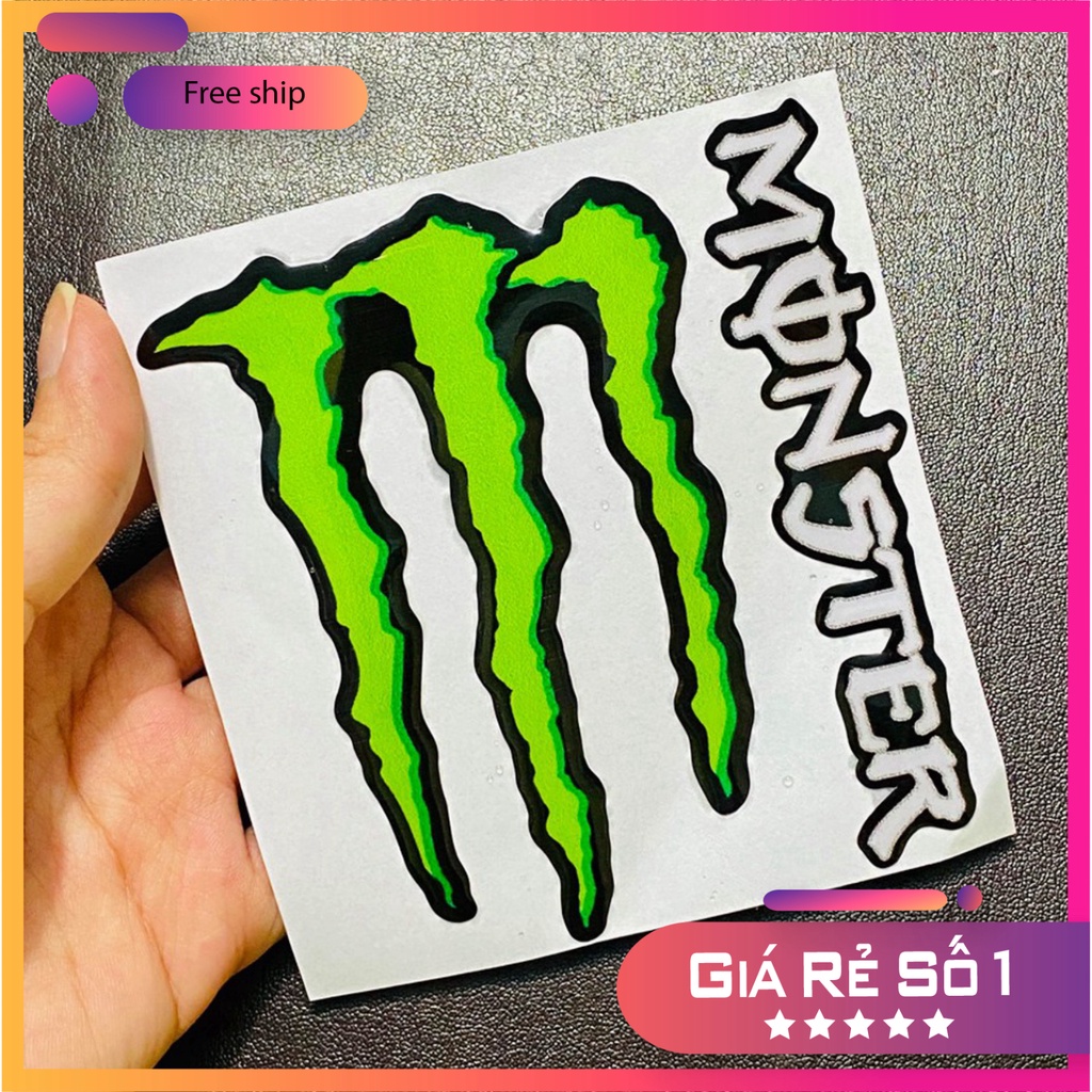 HCM DDXM - V15/5 - TEM NỔI MONSTER DÁN TRANG TRÍ XE MÁY, DECAL NỔI,... ĐỒ CHƠI XE MÁY GIÁ SỈ