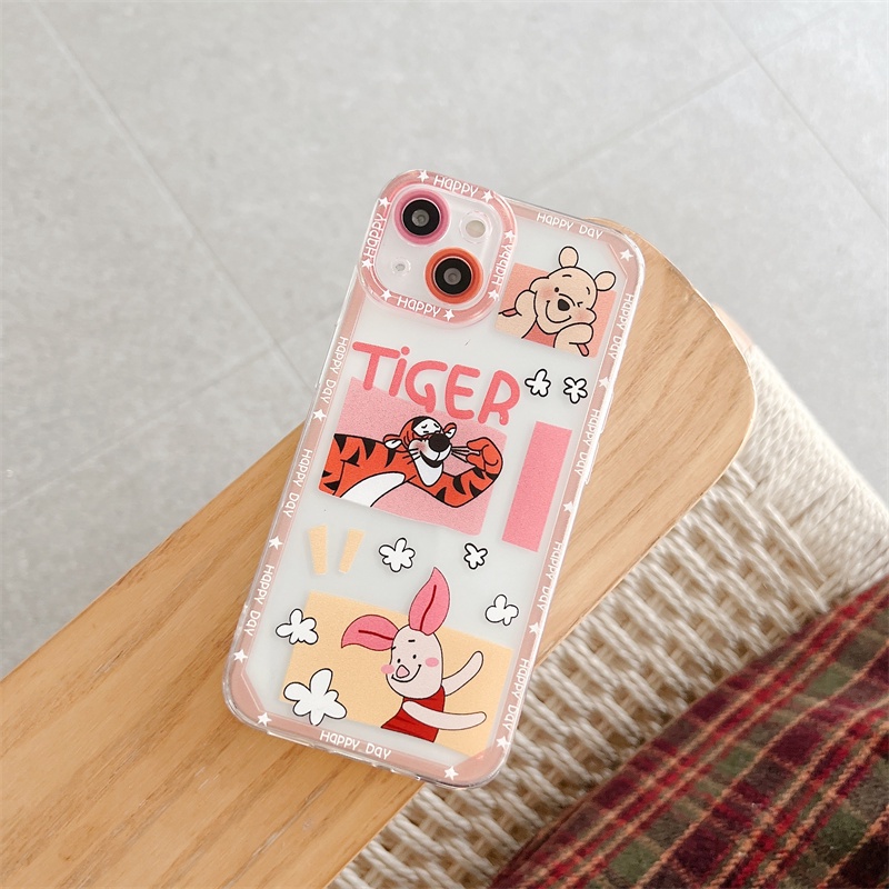 Ốp Điện Thoại Mềm Trong Suốt Chống Sốc In Hình Gấu Pooh Dễ Thương Cho iPhone 14 13 12 11 Pro Max XR X XS Max 7 8 Plus