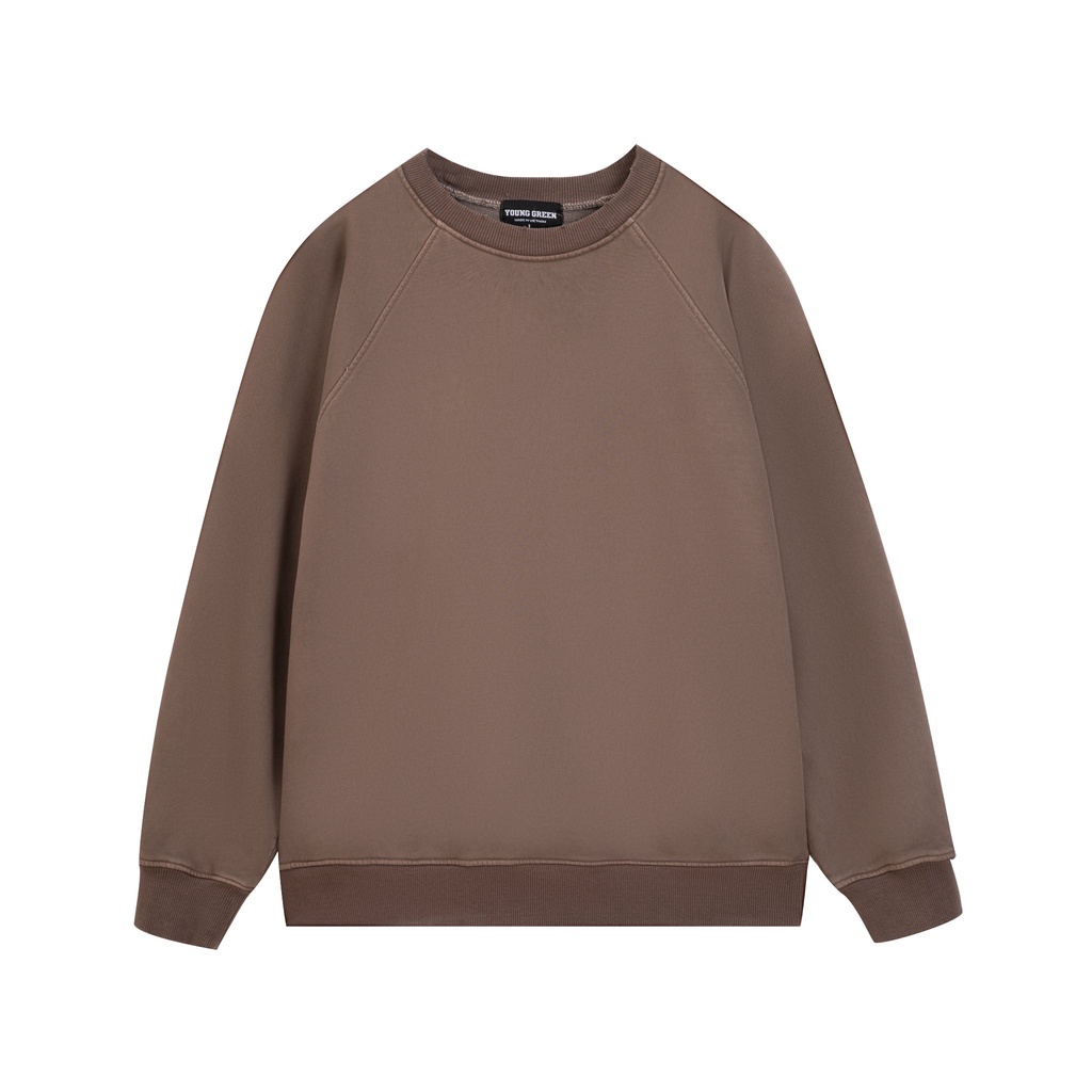 Áo nỉ dài tay WASHED HOOD BLANK - YOUNG GREEN