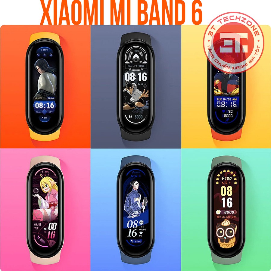 Vòng đeo tay thông minh Xiaomi Mi Band 6 - Màn hình tràn viền - đo nồng độ oxy trong máu SpO2 - [ Chính Hãng ]