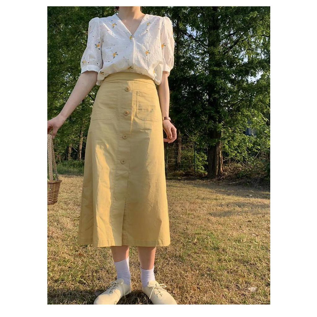 Áo Sơ Mi Ngắn Tay Cổ Chữ V Thêu Họa Tiết Xinh Xắn Dành Cho Nữ 42453