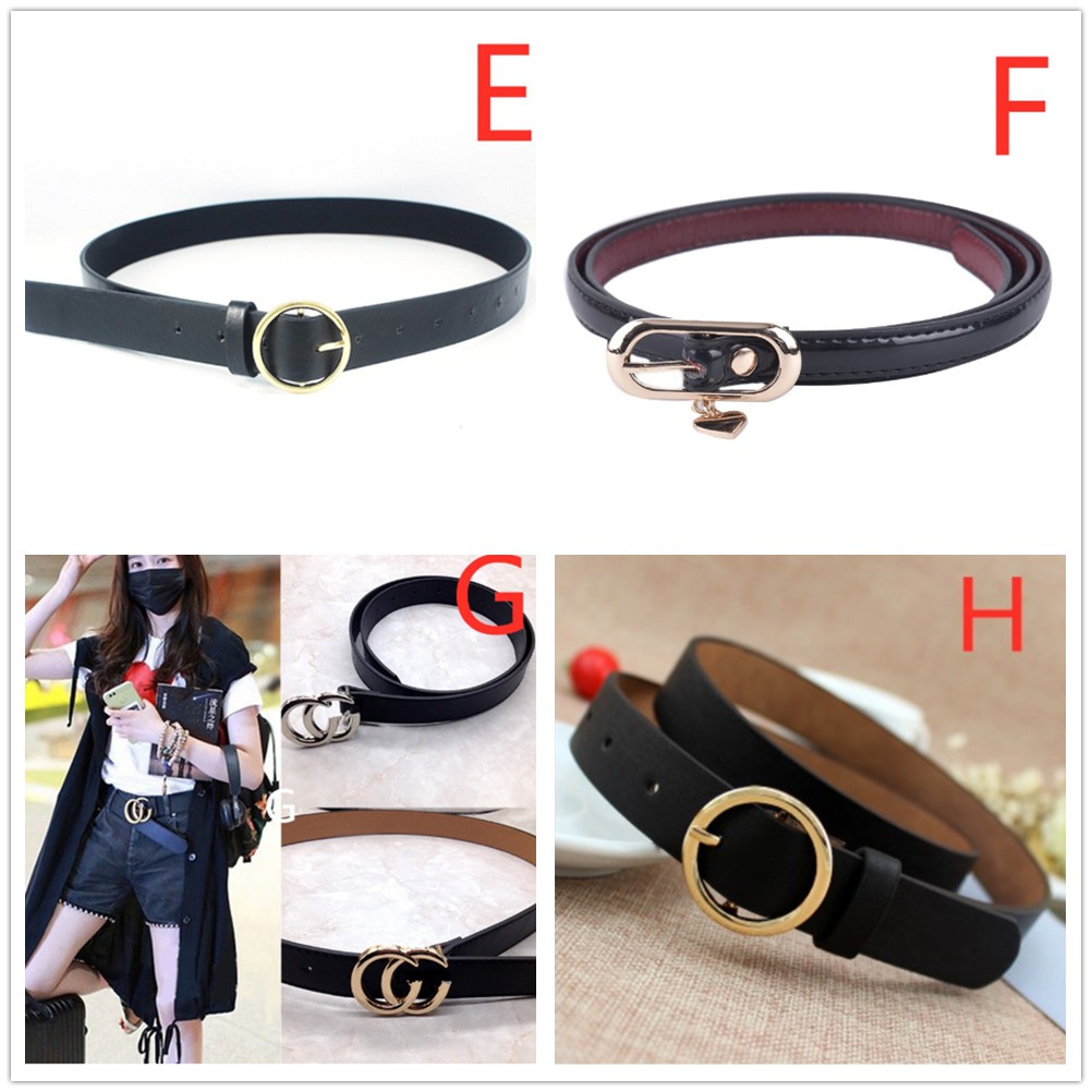 Thắt Lưng Dây Xích Đôi Bằng Da Màu Đen Phong Cách Punk Cá Tính Cho Nữ