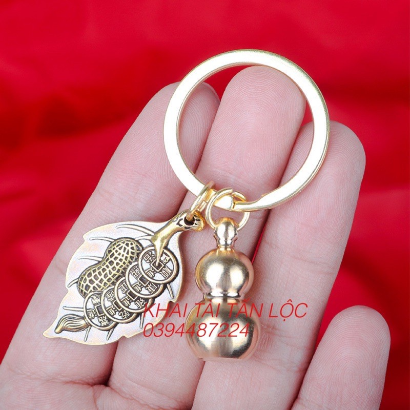 Móc khoá bình an tài Lộc tỳ hưu 3 món bằng đồng
