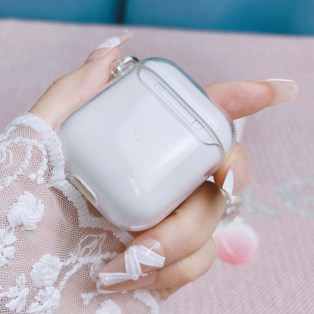 Vỏ Bảo Vệ Hộp Sạc Tai Nghe AirPods3 AirPods3 Pro 2Gen Màu Trong Suốt Họa Tiết Trái Dâu Dễ Thương Ốp