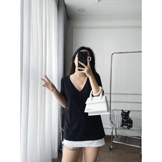 Áo phông cổ tim chất cotton siêu mát