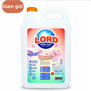 Nước giặt Lord 10 kg dùng cho máy giặt cửa trên và giặt tay