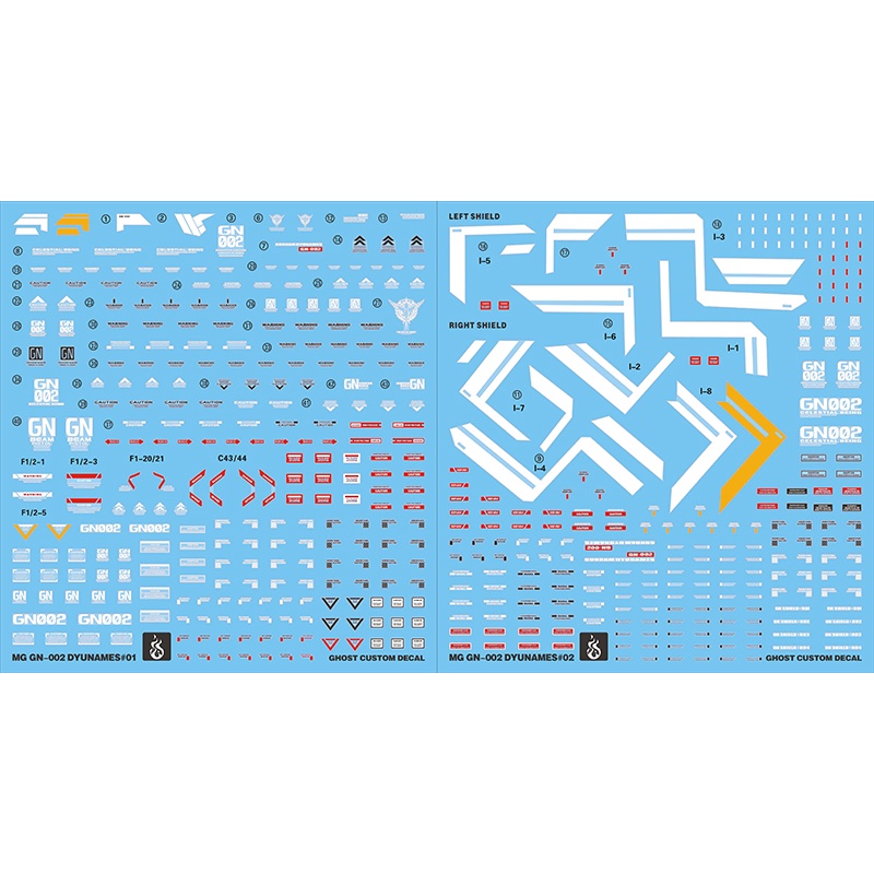Decal nước dán mô hình Gundam Dynames Kyrios Virtue R3 MG HG 00 series các loại - Water sticker