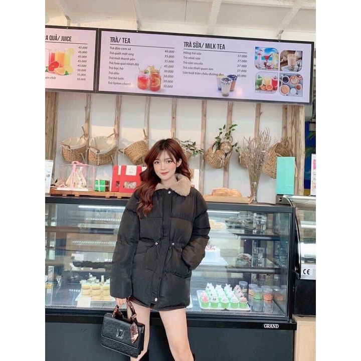 Áo khoác phao nữ cổ lông siệu mịn,dây rút triết eo cao cấp của Hottgirl Secret mẫu mới nhất 2021 đã về chị em ơi | BigBuy360 - bigbuy360.vn