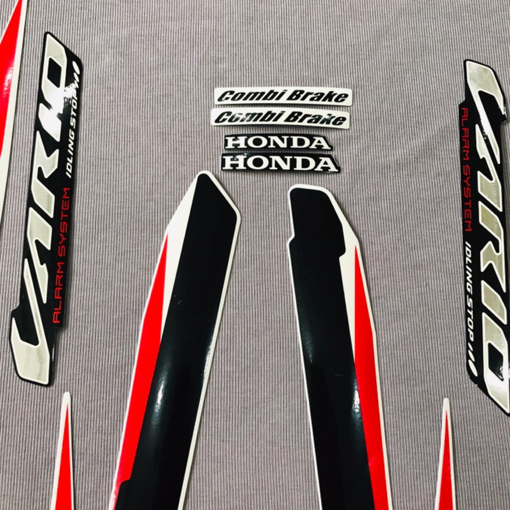 Nguyên bộ tem rời 3 lớp zin thái dán xe máy Honda Vario màu đỏ
