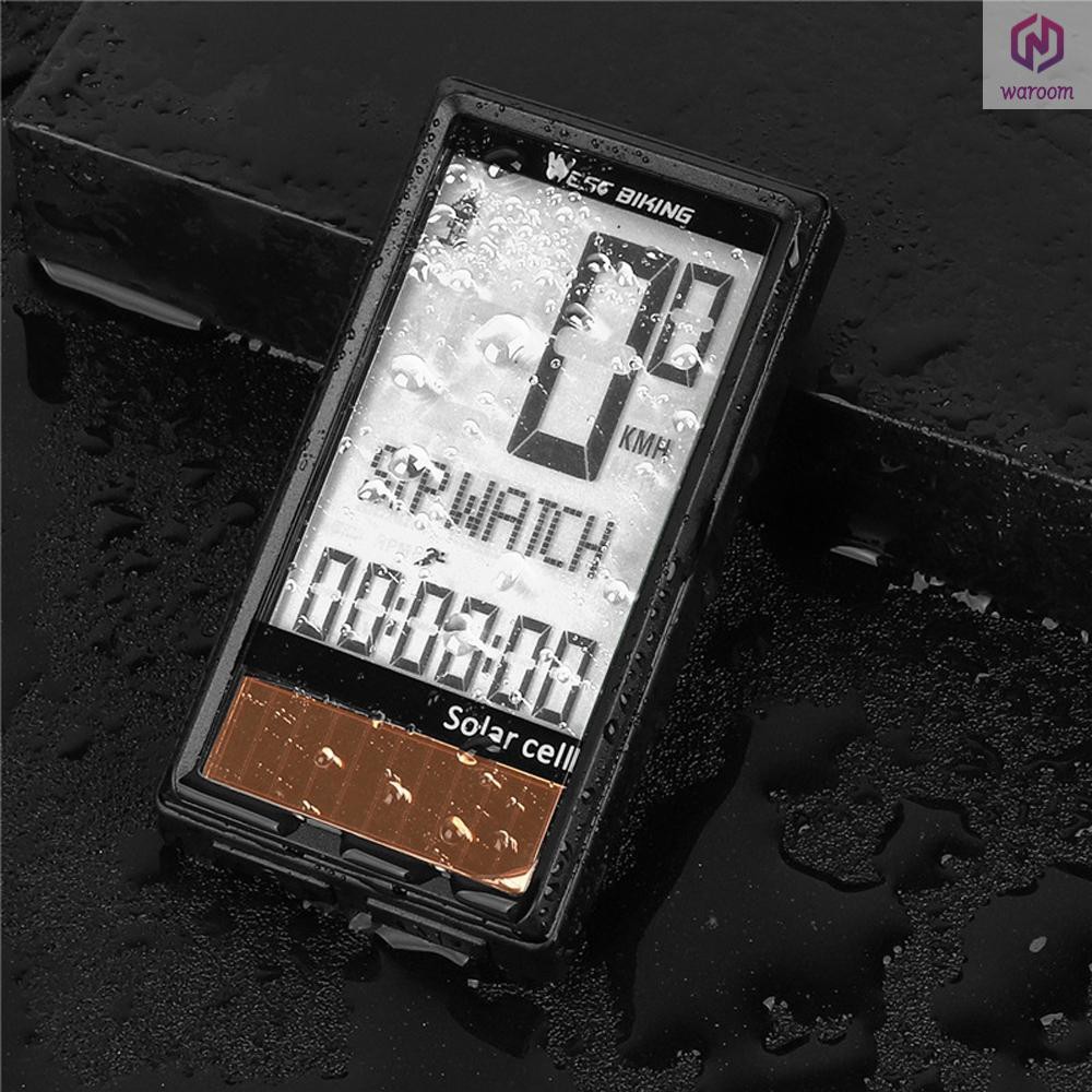 Đồng Hồ Bấm Giờ Không Dây 5 Ngôn Ngữ Dùng Năng Lượng Mặt Trời Cho Xe Đạp