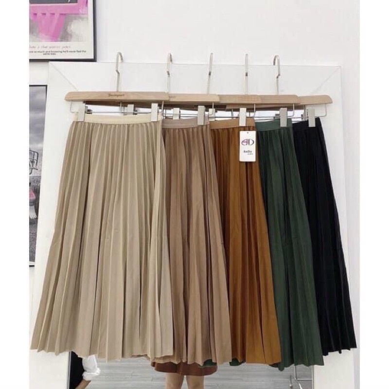 Chân váy xếp ly ,chất liệu vãi cao cấp ,mix đồ cực xinh ,freesize 45-55kg ,hàng QC ,chất lượng màu y hình
