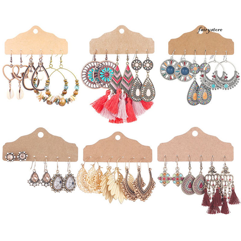 Bộ 3 đôi khuyên tai kiểu dáng thời trang cho nữ