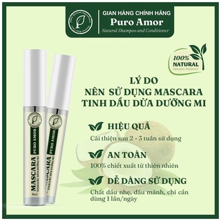 Mascara PURO AMOR chuốt mi giữ ẩm, dài mi từ dầu dừa nguyên chất tinh dầu dừa dưỡng mi 5ml