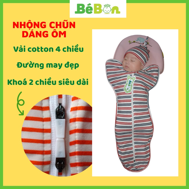 SIZE L NHỘNG CHŨN Bé Bon Ủ kén cho bé Vải cotton cao cấp giúp bé ngủ sâu giấc