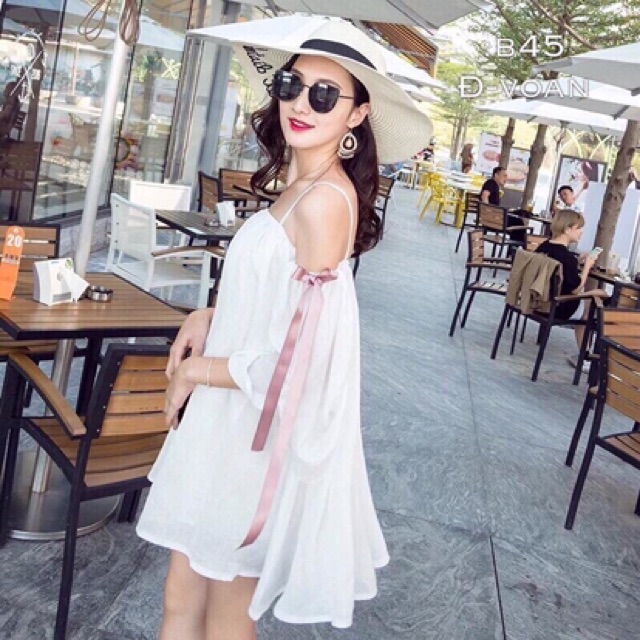 [ Mã FAMAYWA2 giảm 10K đơn 50K] Đầm vol kiểu 2 dây xẻ vai | BigBuy360 - bigbuy360.vn