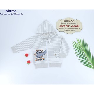 [Mã BMLT30 giảm đến 30K đơn 299K] DA612 Áo khoác mũ kẻ Dokma (9-36M)