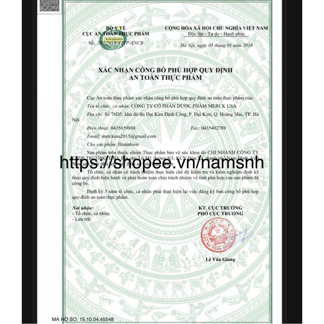 SẮT HEMABION Bổ sung sắt chiết xuất từ thực vật, giúp bổ máu, cải thiện tình trạng thiếu máu do thiếu sắt.