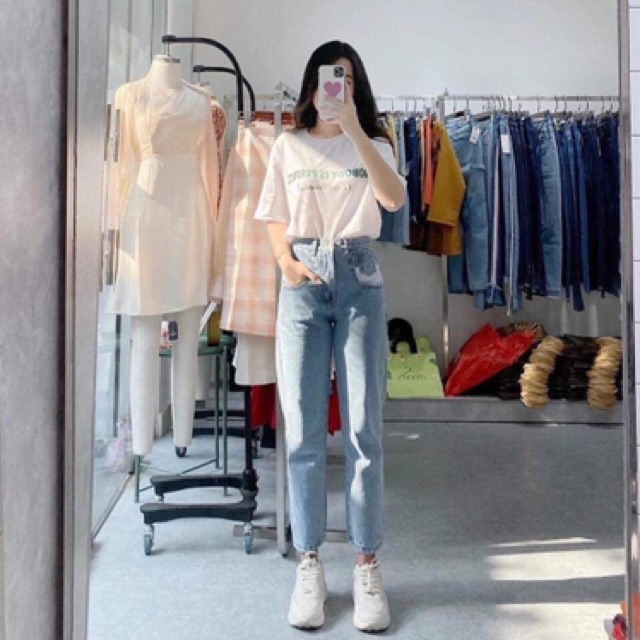 Quần baggy jean túi trắng mã 401, hình thật nhen khách