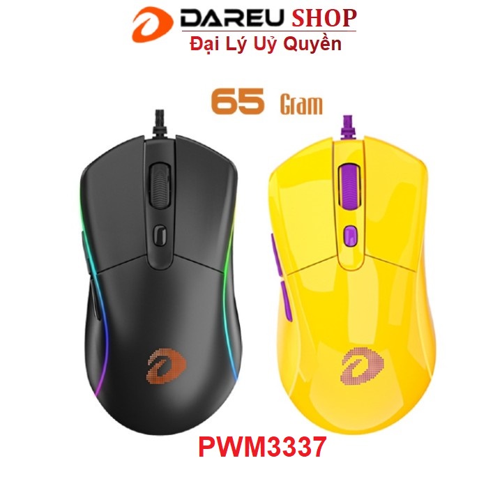 Chuột Gaming Dareu A960 YELLOW - Siêu nhẹ 65 gam