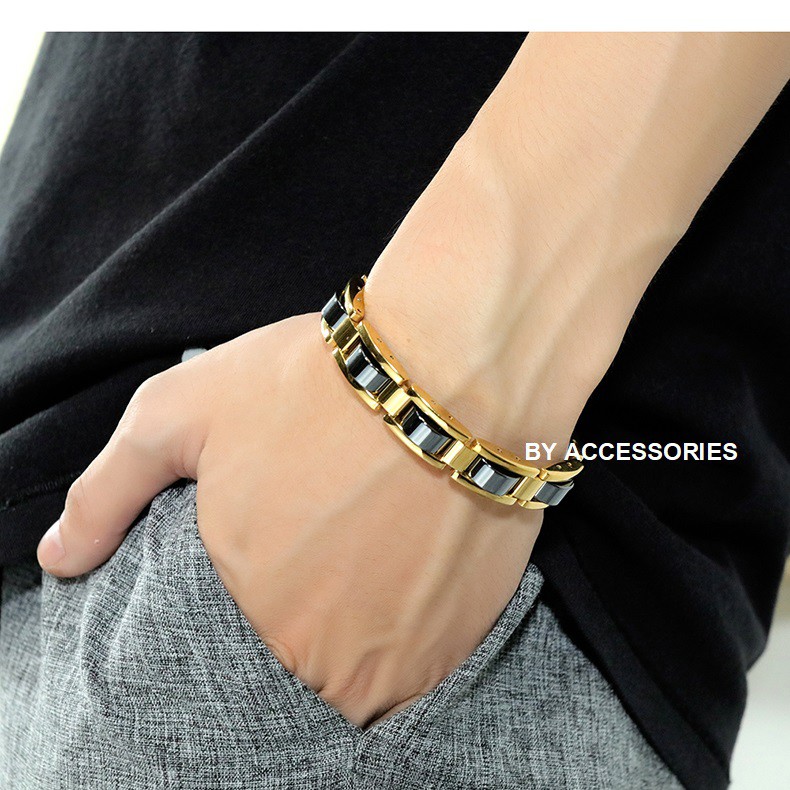 Vòng tay titan dạng dây đồng hồ bản 12mm không gỉ