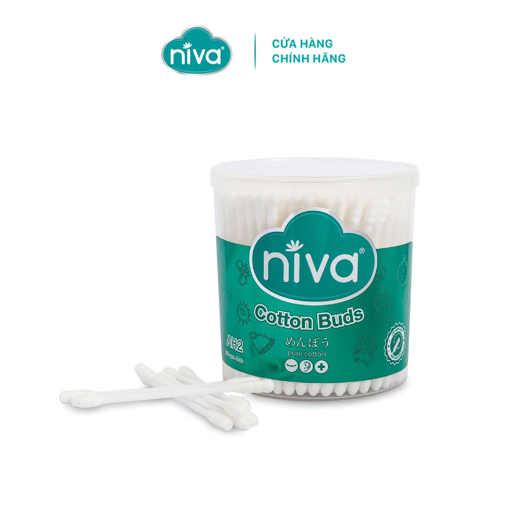Tăm Bông NIVA Dành Cho Người Lớn Hũ 200 Que Nhựa Ah2