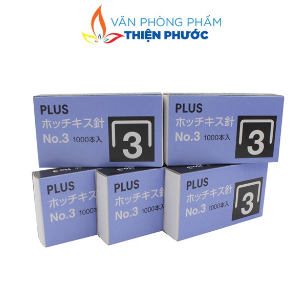 Kim bấm giấy số 10 số 3 Plus - Hộp 1000 kim THIỆN PHƯỚC