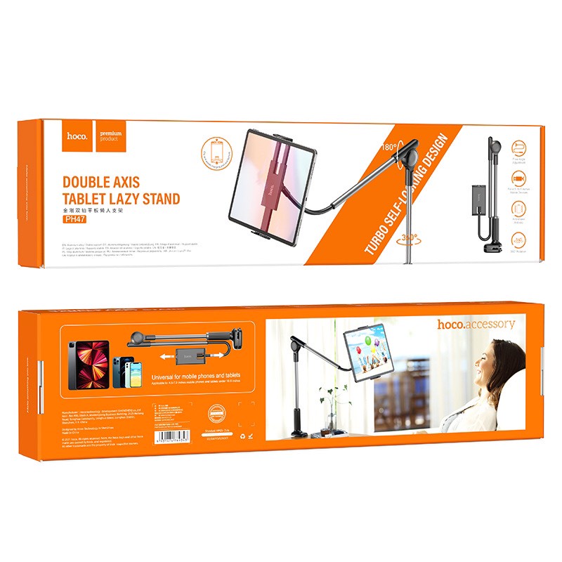 Giá đỡ điện thoại ipad chân kẹp Hoco PH47 chính hãng bộ đế giữ chân kẹp ipad điện thoại tablet từ 4,7 - 10.5 inch