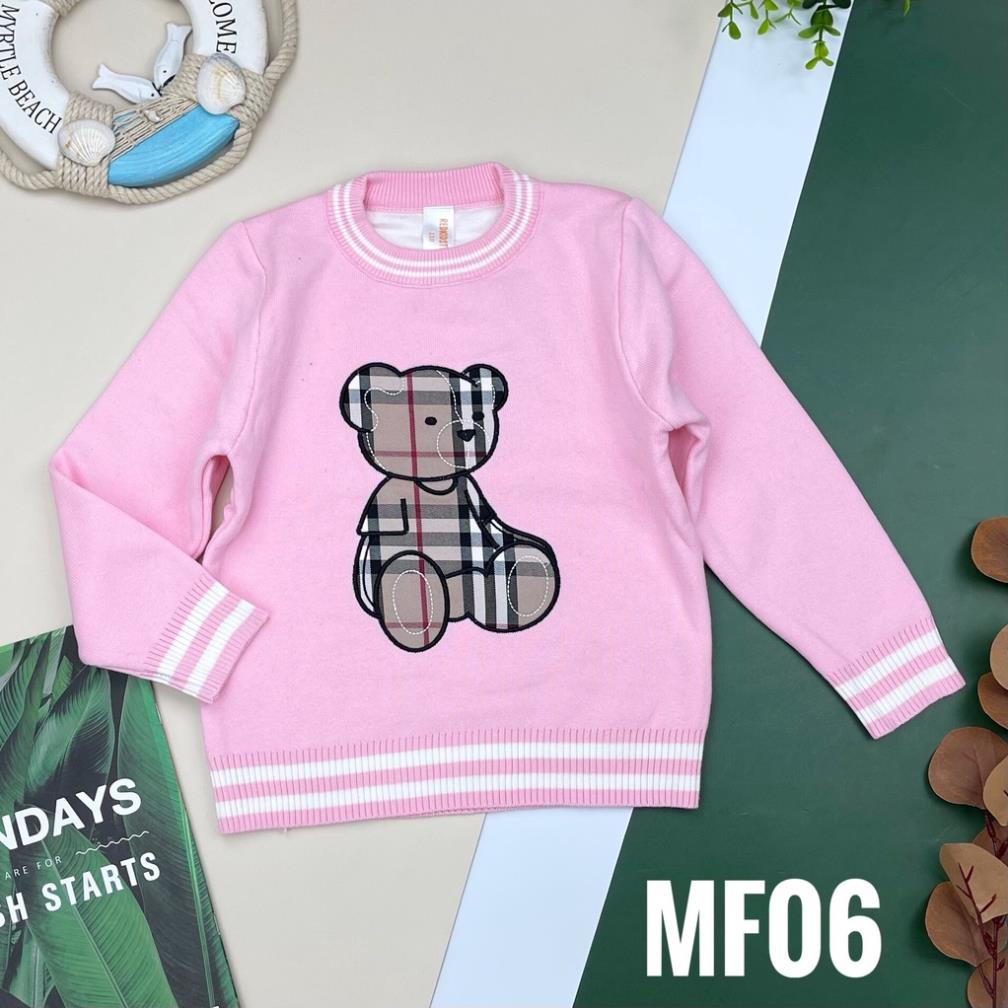 Áo Len Gấu Hông, Khủng Long Bé Trai - Bé Gái size 100 -140, dành cho bạn từ 13 kg đến 26kg, len mềm mịn