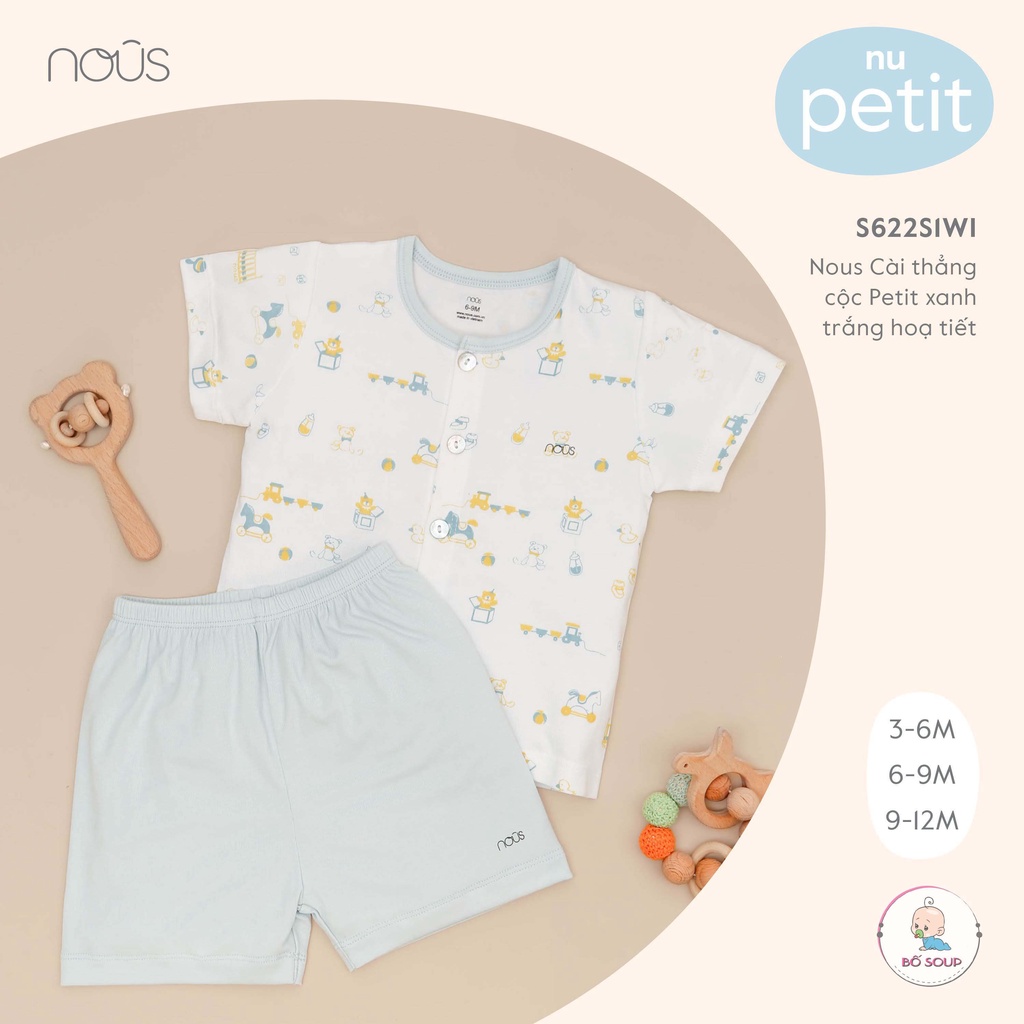 Bộ Quần Áo Cộc Cài Thẳng Nous,Chất Liệu Nu Petit Bé Gái - Bé Trai