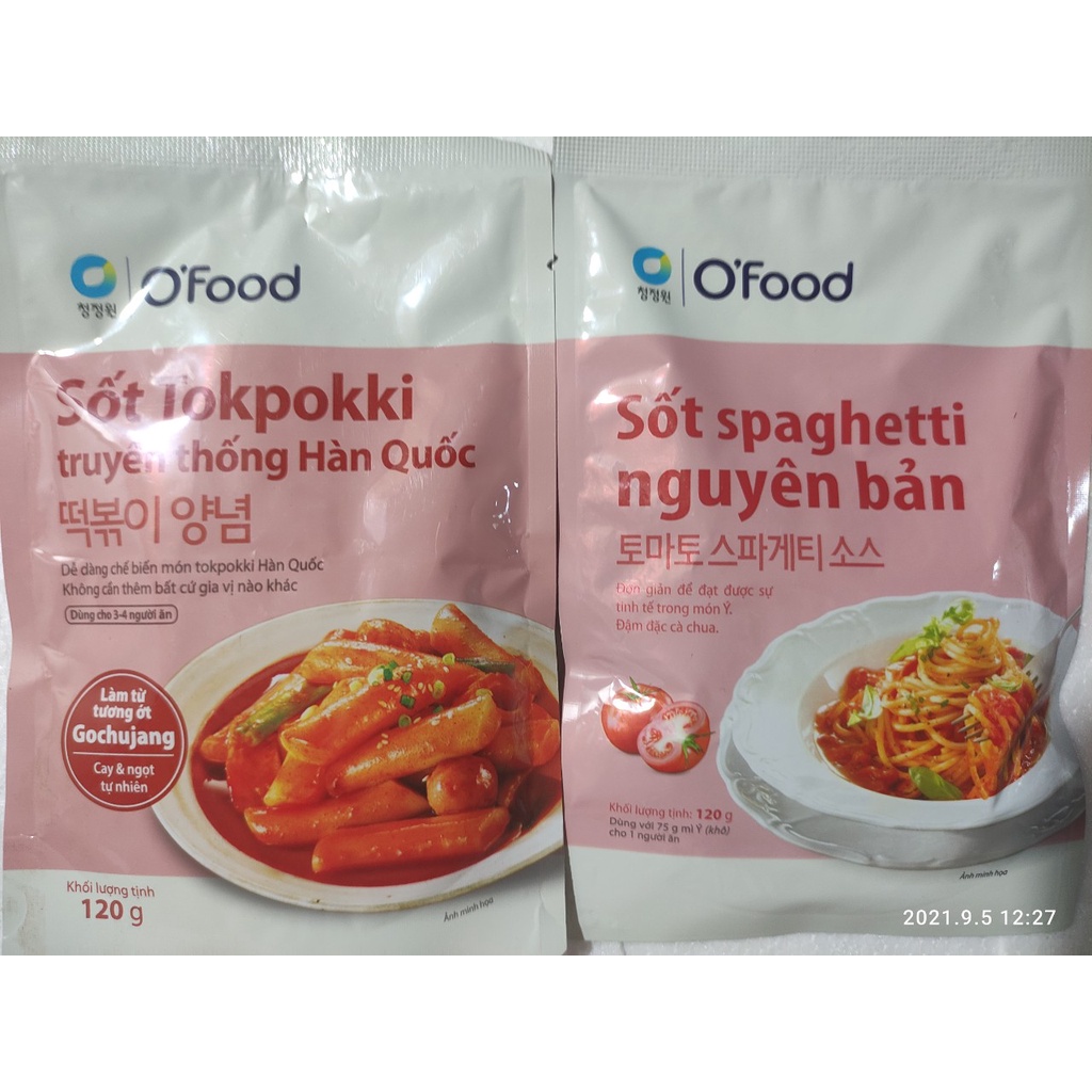 Sốt tokbokki / tokpokki,Spagetty Hàn Quốc O'Food 120g, vị truyền thống.