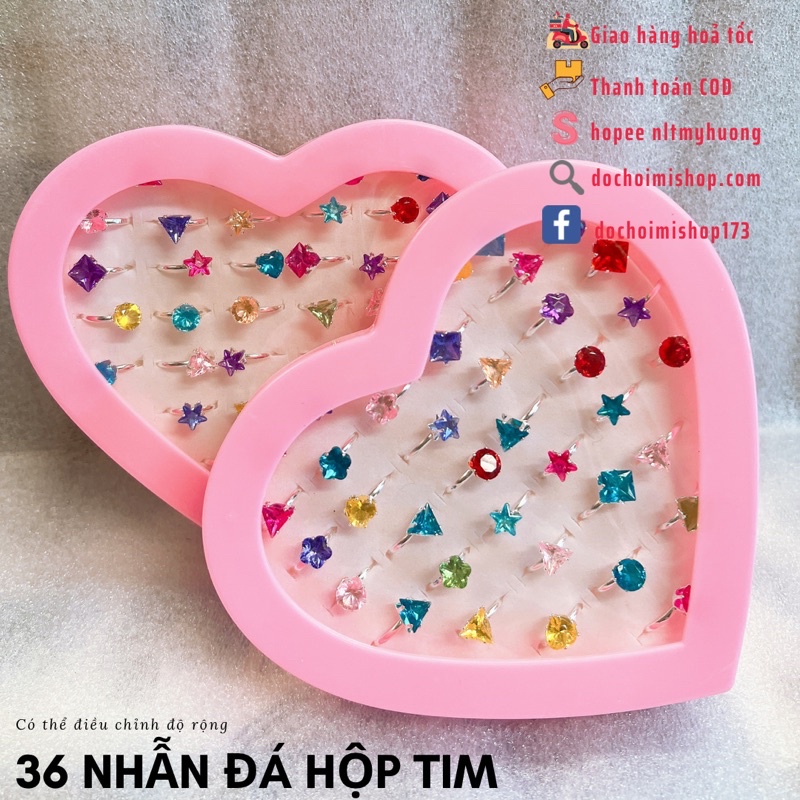 Set 12 & 36 Nhẫn Đeo Tay Cho Trẻ Em  giao hộp/ mẫu ngẫu nhiên