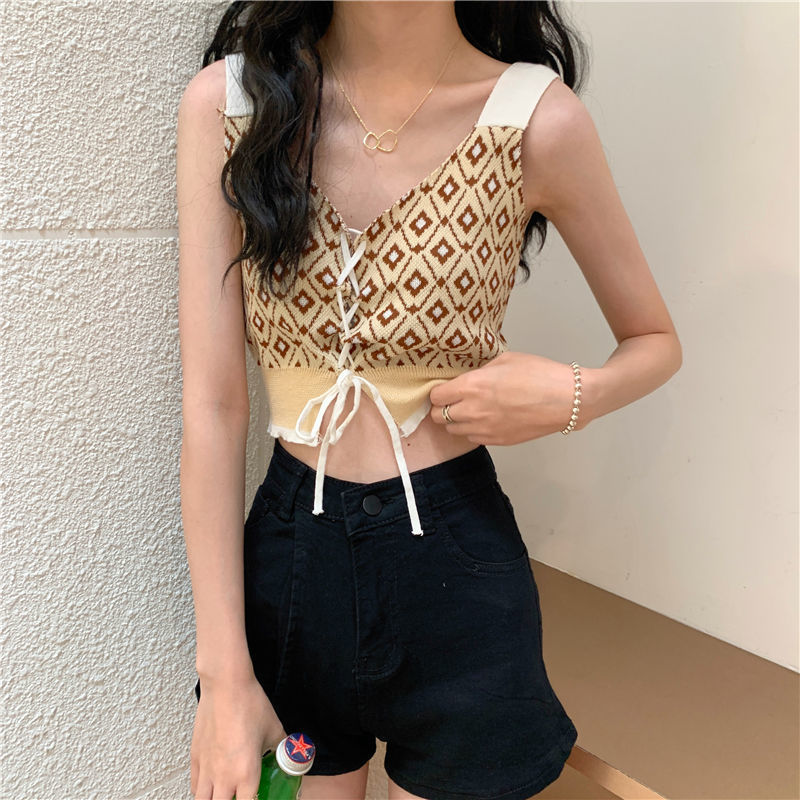 Áo Dây Nữ Cộc Tay Cổ Tròn Thời Trang Hàn | BigBuy360 - bigbuy360.vn