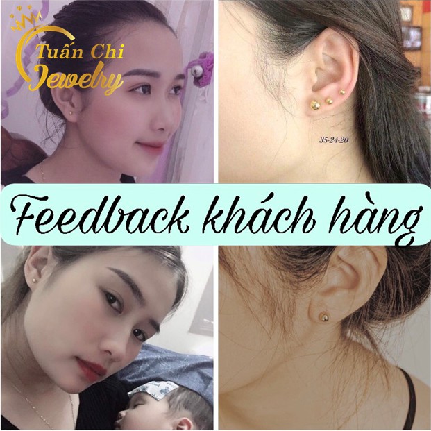Bông Tai Nữ ⚡HÀNG CHUẨN BẢO HÀNH⚡ Khuyên Tai Nữ Kiểu Nụ Bóng Tròn Trơn Đơn Giản, Xinh Xắn