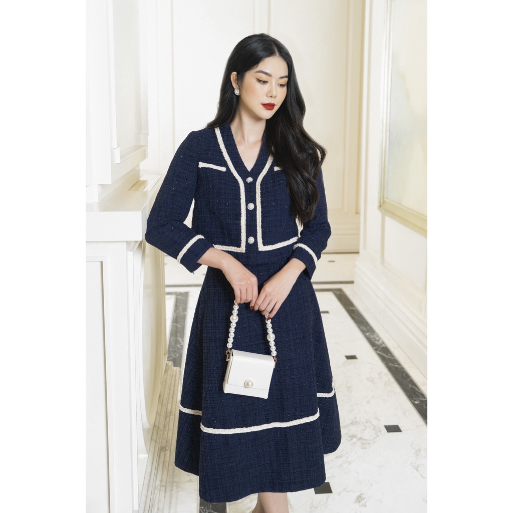 LAVIEM - Bộ đồ dạ tweed phối ren Jian