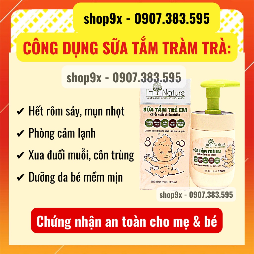 (+Quà) Sữa Tắm Ngừa Rôm Sảy Cảm Gió Cho Bé I'M NATURE 120ml