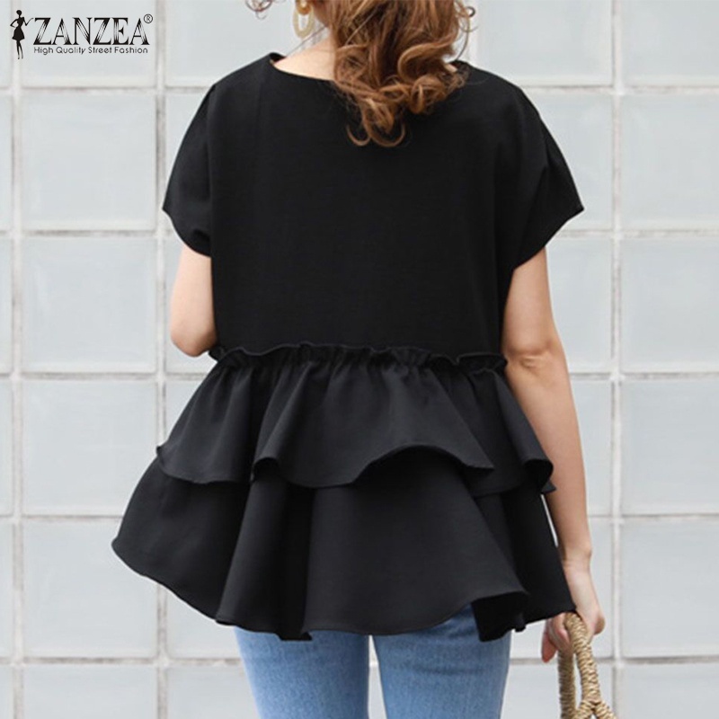 Zanzea Áo Thun Nữ Ngắn Tay Cổ Tròn Thời Trang Hàn